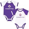 Only4fan srl ACF Fiorentina Set 2 Body Manica Corta Neonato, 9-12 Mesi