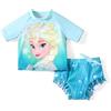Disney Costume da bagno da principessa, 2 pezzi, tankini, estivo, da spiaggia, rash guard, Verde, 3-4 anni