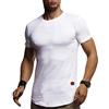 Leif Nelson LN8311 - Maglietta estiva a maniche corte da uomo, girocollo, slim fit, in cotone, colore: bianco, nero, bianco, M