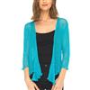 SHU-SHI, donne - Cardigan con coprispalle velato in maglia leggera, turchese, taglia unica