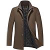KUDORO Cappotto invernale da uomo, in lana, lunghezza media, con colletto alto, slim fit, per lavoro, tempo libero, peacoat casual, caffè, 4XL