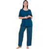 Ulla Popken Donna Pigiama Petrolio Scuro 54+