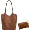 Fiorky Tote Bag Borsa a tracolla con chiusura magnetica in finta pelle scamosciata for donna Borsa morbida Borsa a mano solida for viaggi di lavoro
