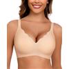HORISUN Reggiseno Senza Ferretto Donna Reggiseni Senza Cuciture Reggiseno Push Up Comodo con Scollo a V Reggiseni