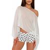 LYSINK Poncho da spiaggia irregolare da donna, in tessuto a rete, monospalla