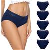 Generico Set Cinque Pezzi Mutande Donna Pizzo Vita Alta Taglie Forti Traspiranti Morbide Sexy Cotone Culotte Bordeaux Nude Blu Grigio Slip Intimo Donna Curvy Elegante E Pratico per Ogni Giorno