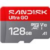 Sandisk 128GB Scheda memoria Sandisk Ultra GO R190 microSDXC UHS-I U1 Classe 10 Rosso Grigio [SDSQUGN-128G-GN6MN]