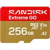 Sandisk 256GB Scheda memoria SanDisk Extreme Go microSDXC R190 UHS-I U1 A2 Classe 10 Oro Rosso [SDSQXGN-256G-GN6MN]