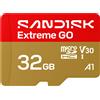 Sandisk 32GB Scheda memoria SanDisk Extreme Go microSD R100 W60 UHS-I U1 A2 Classe 10 Oro Rosso [SDSQXGN-032G-GN6MN]