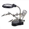 Generic Stazione di Saldatura per Lente d'ingrandimento, Lente d'ingrandimento con Cornice in Acciaio Inossidabile con Luce LED e Clip Ausiliarie, Acrilica HD, Tubo Regolabile per Utenti Hobby,