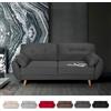 Produce Shop Divano Letto clic clac 3 posti Design Nordico reclinabile in Tessuto Fortaleza - Grigio Scuro