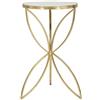 Mauro Ferretti Tavolinetto Butterfly cm Ø 35X60, Metallo e Vetro Specchiato, Oro e Argento
