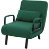 ML DESIGN modern living ML-Design Poltrona Divano Letto Singolo con Funzione 3 in 1, Poltrona Pieghevole e Schienale Regolabile, Sedia Richiudibile per Ospiti, Ufficio, Struttura in Acciaio e Ciniglia, Salvaspazio, Verde