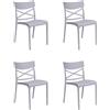 HOUSE COLLECTION, SEDIA CROIX SENZA BRACCIOLI, POLIPROPILENE, GRIGIO CHIARO (BCA195x4)