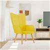 Générique Sedia Relax Giallo Senape Tessuto, Poltrona Design Moderno con Braccioli, Confortevole per Soggiorno, Schiuma Imbottita, Telaio Acciaio e Piedi Legno, Carico Max 110 kg.