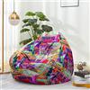 Hiseng Boho Poltrona Sacco - Senza Imbottitura, per Adulti e Bambini Solo Rivestimento,Bean Bag Con Manico Pouf pouf Copertura per Sedia da Gaming per Living Room (Viola,90x110cm)