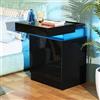 Lvhcmfohm Comodini Camera da Letto con LED, Comodino Cameretta Moderno con 3 Cassetti e Portaoggetti con patta superiore (Nero, 40x35x61cm)