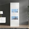 Merax Vetrina 61 x 42 x 162 cm, vetrina in vetro con controllo app LED, con 2 ante e ripiano in vetro regolabile, per soggiorno, multifunzione, bianco
