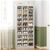 Hzuaneri Scarpiera con 30 Scomparti, Salvaspazio Slim, Scarpiera Ingresso, 73 x 30,5 x 180 cm, Bianco SR53003X