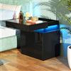 Lvhcmfohm Comodini Camera da Letto con LED, Comodino Cameretta Moderno con 2 Cassetti e Portaoggetti con patta superiore (Nero, 45x35x52cm)