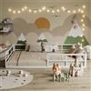 VitaliSpa Letto a pavimento Minno 120x200 cm, letto bambini Montessori in metallo con protezione anticaduta e materasso, bianco