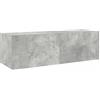 vidaXL Mobile TV a Parete con Luci LED Grigio Cemento 100x35x31 cm