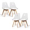 GrandCA HOME Set di 4 Sedie da Pranzo Schienale Trasparente Scandinave