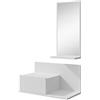 MB Muebles Bonitos, Mobile Ingresso Sospeso Isabela, con Specchio e Cassetto, Melamina, Bianco, 60x85.5x30cm