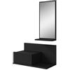 MB Muebles Bonitos | Ingresso sospeso Isabela con specchio e cassetto | design moderno | melamina opaca | colore nero | 60 x 29,5 x 30 cm