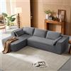 LINSY HOME Divano angolare con funzione sleep - 270 cm Corduroy divano letto modulare, divano a forma di L, divano a 3 posti con pouf, divani sezionali per soggiorno, nessun montaggio richiesto