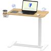 FLEXISPOT Tavolino da Letto con Ruote, Piano Inclinabile e Altezza Regolabile, Supporto per Laptop e Lettura, Ideale per Divano e Letto, Acero