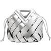 yanyaxm chengshao Borsa tote intrecciata in pelle vegana for borse da donna con manico superiore e borsette a tracolla(Silver)