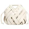 yanyaxm chengshao Borsa tote intrecciata in pelle vegana for borse da donna con manico superiore e borsette a tracolla(WHITE)