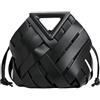 yanyaxm chengshao Borsa tote intrecciata in pelle vegana for borse da donna con manico superiore e borsette a tracolla(Black)