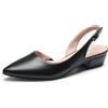 DREAM PAIRS Scarpe Slingback Donna Eleganti | Tacco Basso 3 cm, Punta Appuntita, Cinturino Regolabile, Soletta Imbottita e Suola Antiscivolo per Lavoro e Matrimonio