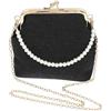 VALICLUD Borse A Tracolla Vintage Donna Borsa A Tracolla Nera Portafoglio Nero Donna Borsa A All-Match A Borse Di Perle Sera Per