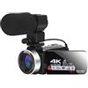 DIGNIFE Videocamera, 4K Ultra. HD Videocamera videocamera for vlogging Wifi Light incorporato 4 8MP 3.0 Telecamere digitali 16x pollici(64G SD card,Blauw)