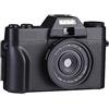 CCZRD Fotocamera digitale da 48 MP 4K 180 ° Flip Screen Webcam for obiettivo macro grandangolare Cattura Facilmente Momenti Meravigliosi(32G,Only Camera)
