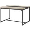 HOMCOM Tavolo da pranzo per 6 persone, stile industriale in metallo nero e legno, dim. 120L x 89l x 75,5H cm