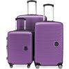 Hauptstadtkoffer Mitte - Set di 3 Valigie - Valigia Bagaglio a Mano 55 cm, Valigia Media 68 cm + Valigia da Viaggio Grande 77 cm, Guscio Rigido ABS, TSA, Melanzana