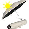 Knirps Mini ombrello parasole leggero C.058, manuale, con protezione UV e calore, Beige-nero, protezione dai raggi UV e dal calore, 92 cm