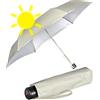 Knirps Mini ombrello parasole leggero C.058, manuale, con protezione UV e calore, Beige-argento, protezione dai raggi UV e dal calore, 92 cm