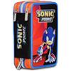 Seven Astuccio Scuola 3 Scomparti Sonic, Nero, Completo di Matite Pennarelli, Accessori Zaino, Bambino, Scuola Elementare