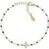Amen Gioielli Bracciale Donna Amen CROCE in Acciaio e Smalto codice ACBRCRSMGN