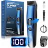 Birch Rasoio elettrico con ruota zoom da 1 a 10 mm, tosaerba senza fili con indicatore della batteria, rasoio elettrico ricaricabile tramite USB, kit all-in-one per il