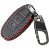 Happyit Custodia in pelle per chiave auto portachiavi per Nissan Tiida Livina X-Trail Qashqai Marte Juke Note Pathfinder GTR Kicks Murano Teana 3 Pulsanti (A)