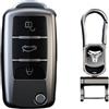 Happyit Guscio chiave auto Grigio titanio per Volkswagen VW Polo Passat B5 Golf 4 5 6 Jetta Mk6 Tiguan Gol CrossFox Plus Eos Scirocco Beetle (Grigio+fibbia quadrata)