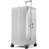 ALPHA CAMP Valigia XXL Valigia Grande 23 KG Policarbonato 42x36x82CM, Valigia Rigida TSA Serratura con Ruote, Valigia Grande Argento Valigia 105L Cornice in Alluminio Ricarica