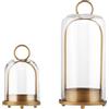 Generic Portacandele versatile in metallo largo 12,7 cm e 10,2 cm, con robusta cupola in vetro fatto a mano in ottone per candele e piante, 13 x 11,8 x 10,2 cm x 7,5 cm, industriale, fattoria, shabby chic (2