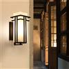 RKYRRKI Applique da parete, lampada da parete esterna impermeabile E27 portico balcone lanterna da parete casa moderna patio vialetto applique da parete giapponese crema bianco vetro ombra cortile ponte